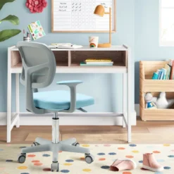 Kinder-Schreibtischstuhl Kinder-Computerstuhl mit Einstellbarer Höhe Blau/Violett/Türkis/Rosa/Lila/Grün