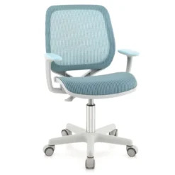 Kinder Schreibtischstuhl mit 43-55cm Verstellbarer Sitzhöhe Ergonomischer Kinderdrehstuhl auf Rollen
