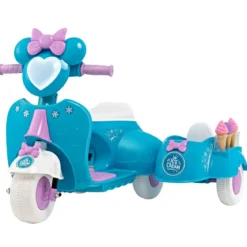 Kinder-Scooter 6V Kinderauto Batteriebetriebenes Motorrad für Kinder Beiwagen Blau