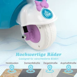 Kinder-Scooter 6V Kinderauto Batteriebetriebenes Motorrad für Kinder Beiwagen Blau