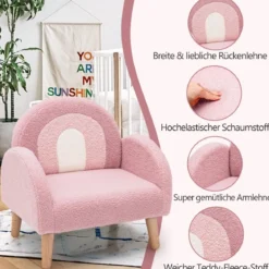 Kindersessel für Kleinkinder Kindersofa gepolstert mit Rückenlehne Rosa