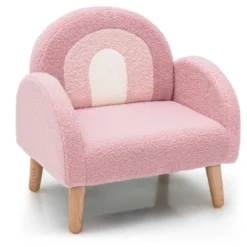 Kindersessel für Kleinkinder Kindersofa gepolstert mit Rückenlehne Rosa