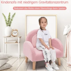 Kindersessel für Kleinkinder Kindersofa gepolstert mit Rückenlehne Rosa