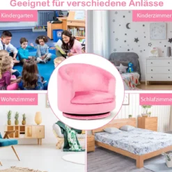 Kindersessel Kindercouch Kindersofa Drehsofa Kinder Minisofa Rosa