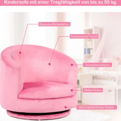 Kindersessel Kindercouch Kindersofa Drehsofa Kinder Minisofa Rosa