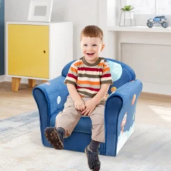 Kindersessel mit Astronauten-Motiv Kindercouch Babysessel 51 x 37,5 x 44 cm Blau