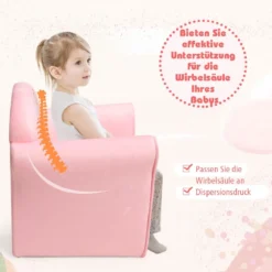 Kindersessel mit hübschem Meerjungfrauen-Motiv Sessel mit Armlehnen 50 x 39x 44 cm Rosa