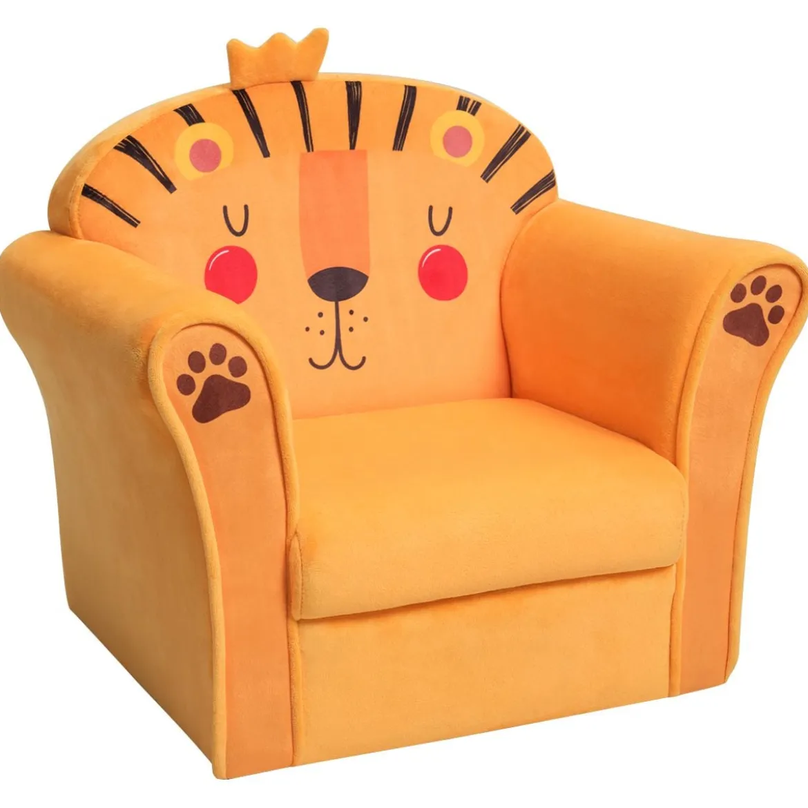 Kindersessel mit Löwen-Motiv Kindersessel mit Holzrahmen 51 x 37,5 x 44 cm Orange