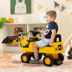 Kinder Sitzbagger mit Stauraum unter dem Sitz & Verstellbarem Eimer für 1-3-Jährige
