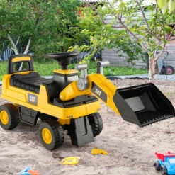 Kinder Sitzbagger mit Stauraum unter dem Sitz & Verstellbarem Eimer für 1-3-Jährige