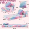 Kindersofa aufklappbar mit Kissen 4 in 1 Spielsofa im Dunkeln Leuchtend Klappsofa Kindersessel Mehrfarbig