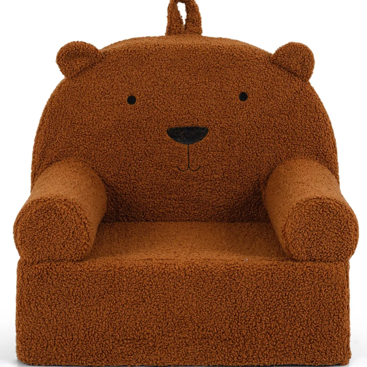 Kindersofa Bär Kindersessel mit abnehmbarem Teddy-Fleece Bezug & Schaumstoff Braun