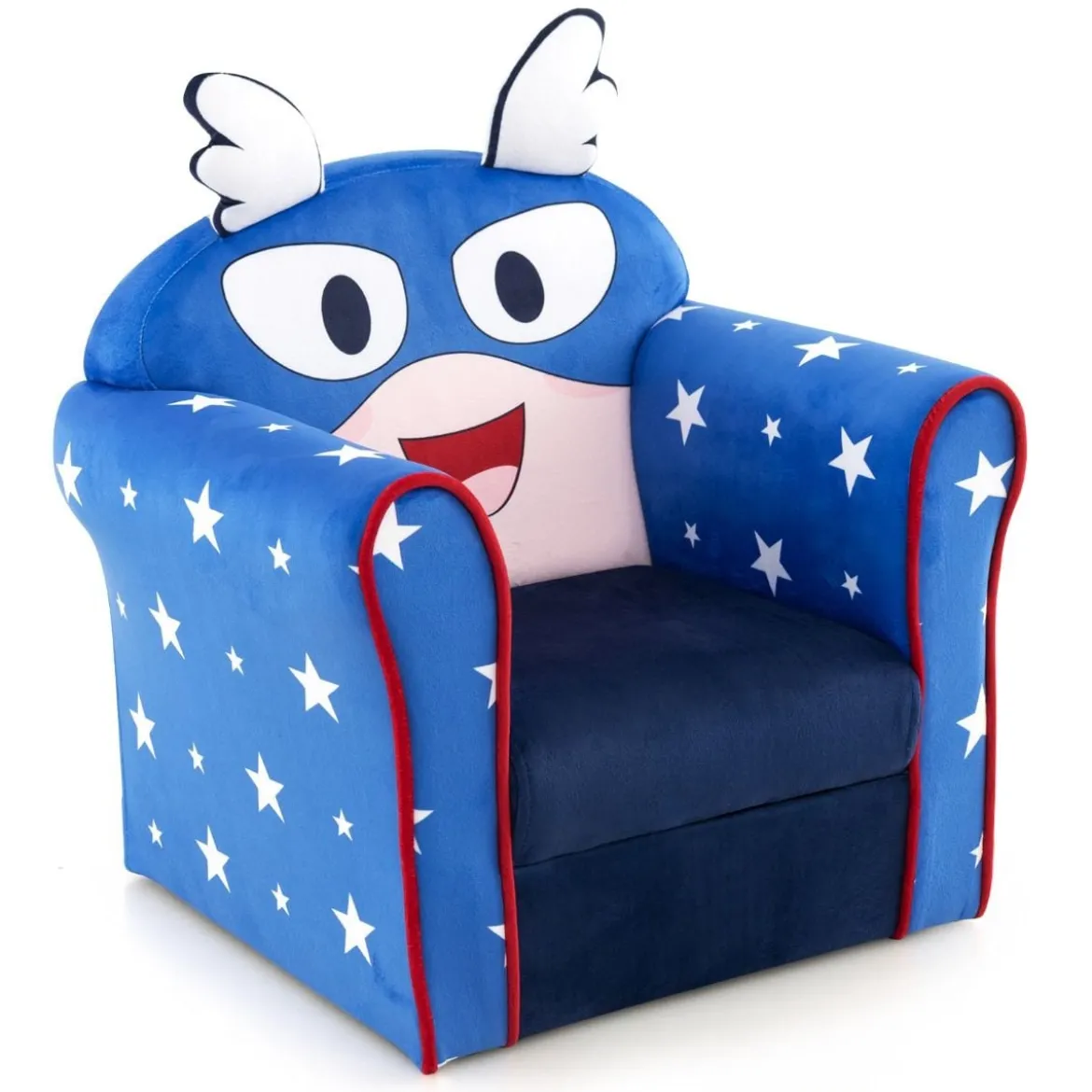 Kinder-Sofa Kleinkinder Polster-Armlehnenstuhl mit massivem Holzrahmen 50 x 40 x 54 cm Blau