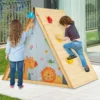 Kinderspielhaus Dreieckiges Spielzelt mit Kletterwand für Kinder 115 x 77 x 100 cm Natur