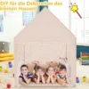 Kinderspielhaus Kinderzelt Spielhaus Prinzess Prinzessin 120 x 105 x 140 cm Beige+Braun
