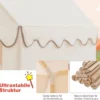 Kinderspielhaus mit Massivholzrahmen & Baumwolldecke Kinderzelt Beige