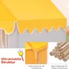 Kinderspielhaus mit Massivholzrahmen & Baumwolldecke Kinderzelt Grau + Gelb