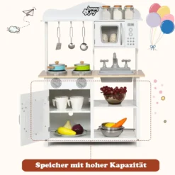 Kinder Spielküche hölzerne Spielküche Küche Set 60 x 30 x 83 cm Weiß