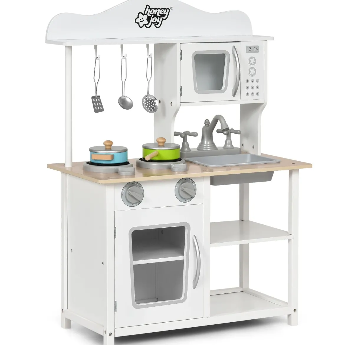 Kinder Spielküche hölzerne Spielküche Küche Set 60 x 30 x 83 cm Weiß