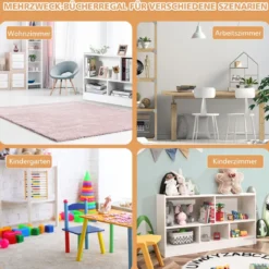 Kinder Spielzeugschrank aus Holz Kinderregal Bücherregal 111 x 30 x 61,5 cm