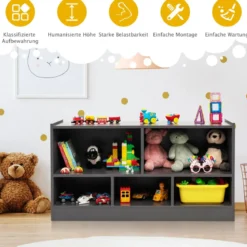 Kinder Spielzeugschrank aus Holz Kinderregal Bücherregal 111 x 30 x 61,5 cm