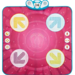 Kinder Tanzmatte mit Led-Leuchten & Memory-Spiel & 8 Musik Musikmatte Musik Matte Rosa