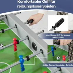 Kinder Tischkicker mit 2 Fußbällen & 18 Spielern Holz Kickertisch Tischfussball Fußballtisch