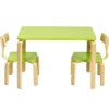Kindertisch mit 2 Stühlen aus Holz 3tlg. Kindersitzgruppe Sitzgruppe für Kinder Grün