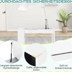 Kindertisch mit 2 Stühlen 3 in 1 Aktivitätstisch & Staffelei aus Holz mit Anhebbarer Tischplatte