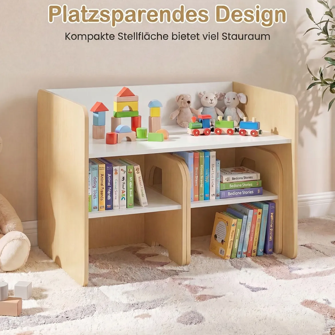 Kindertisch mit 2 Stühlen Tisch und Stuhl Set mit Tafel Spieltisch mit Niedlichem Muster für Kinderzimmer Grau/Natur/Weiß