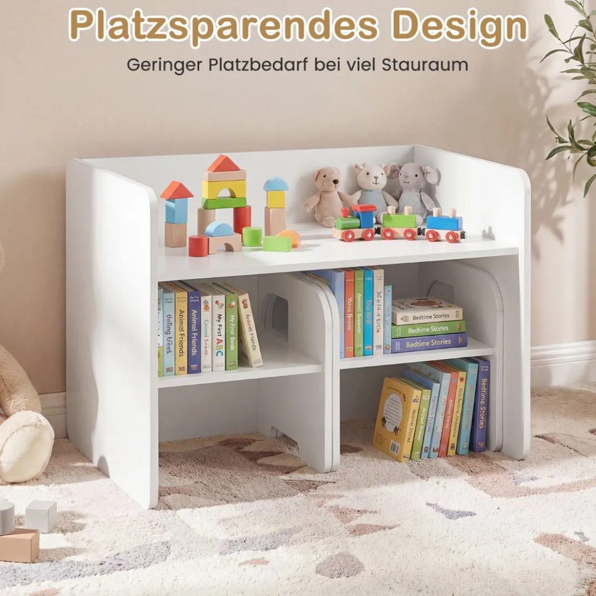 Kindertisch mit 2 Stühlen Tisch und Stuhl Set mit Tafel Spieltisch mit Niedlichem Muster für Kinderzimmer Grau/Natur/Weiß