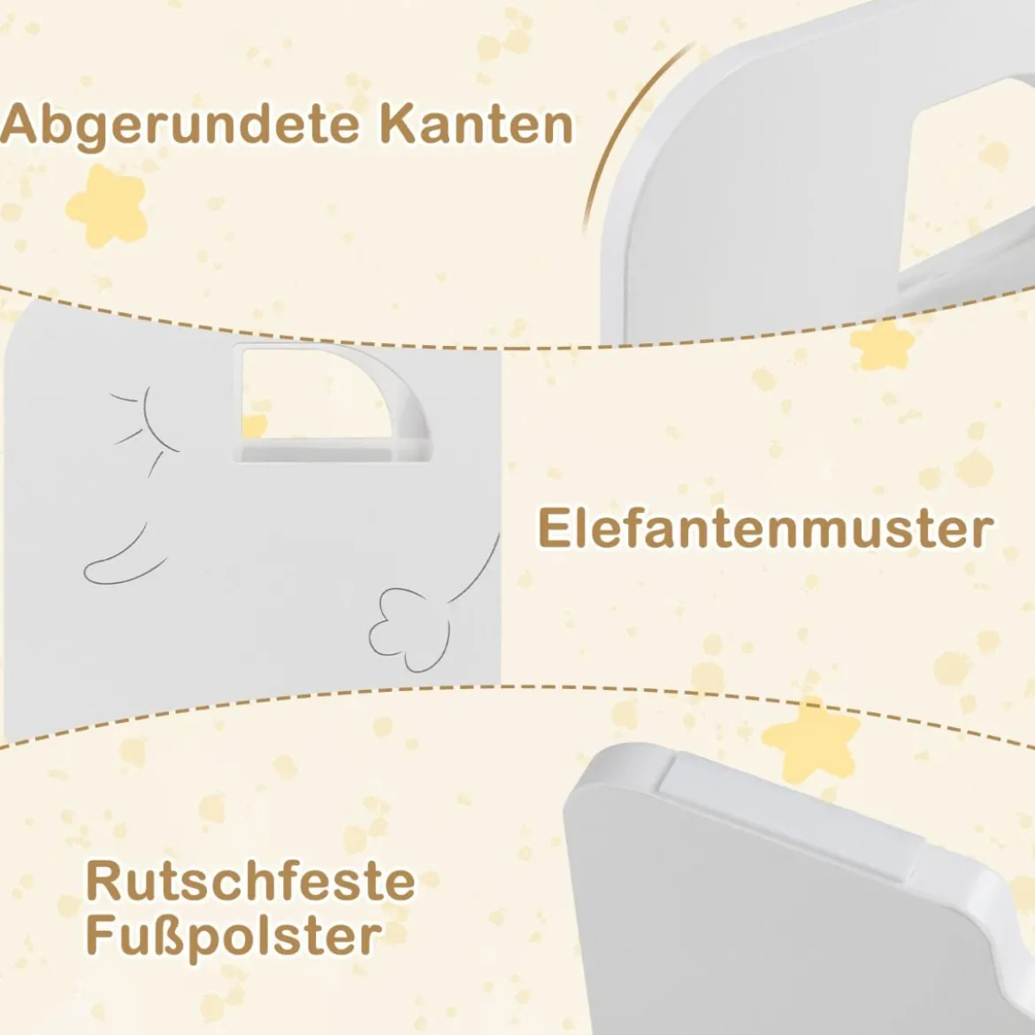 Kindertisch mit 2 Stühlen Tisch und Stuhl Set mit Tafel Spieltisch mit Niedlichem Muster für Kinderzimmer Grau/Natur/Weiß