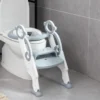 Kinder Toilettensitz mit Leiter und Griffe für Kleinkinder von 1 bis 5 Jahre Grau