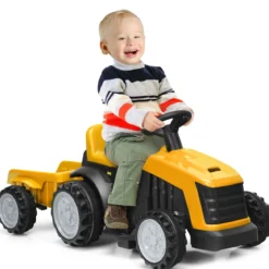Kinder Traktor 2-Gang 6V Aufsitztraktor Kinderfahrzeug Elektroauto Gelb