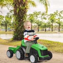 Kinder Traktor 2-Gang 6V Aufsitztraktor Kinderfahrzeug Elektroauto Grün