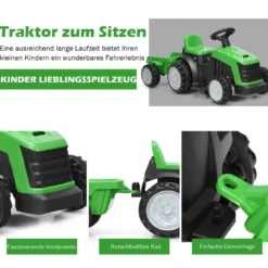 Kinder Traktor 2-Gang 6V Aufsitztraktor Kinderfahrzeug Elektroauto Grün