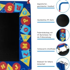 Kinder-Trampolin Mini Trampolin Fitness Trampolin mit Griff 95,5 x 99 x 87,5 cm Blau