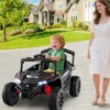 Kinder 12V Elektroauto mit Fernbedienung Elektrischer UTV-Truck Kinderauto Kinderfahrzeug Schwarz