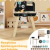 Kinder Werkbank Set mit Tafel Montessori Spielzeug zum Nachspielen Werkstatt-Spielzeug