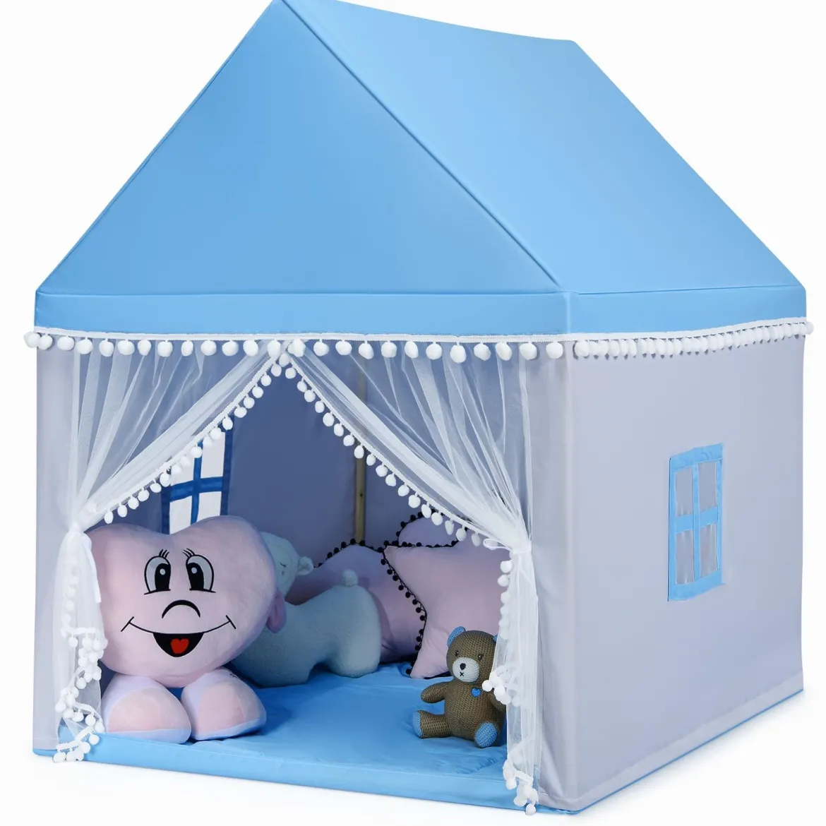 Kinderzelt Spielhaus Kinderspielhaus Prinzess Prinzessin Kinderspielzelt Blau