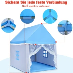 Kinderzelt Spielhaus Kinderspielhaus Prinzess Prinzessin Kinderspielzelt Blau