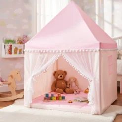 Kinderzelt Spielhaus Kinderspielhaus Prinzess Prinzessin Kinderspielzelt Rosa