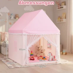 Kinderzelt Spielhaus Kinderspielhaus Prinzess Prinzessin Kinderspielzelt Rosa