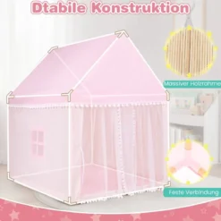 Kinderzelt Spielhaus Kinderspielhaus Prinzess Prinzessin Kinderspielzelt Rosa