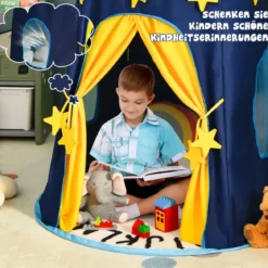 Kinderzelt Tragbares Spielzelt für Kinder 108 x 158 cm Blau