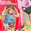 Kinderzelt Tragbares Spielzelt für Kinder 108 x 158 cm Rosa