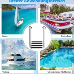 Klappbare Ausziehbare Schwimmplattform-Leiter mit Rutschfesten Stufen 40,5 x 31 cm