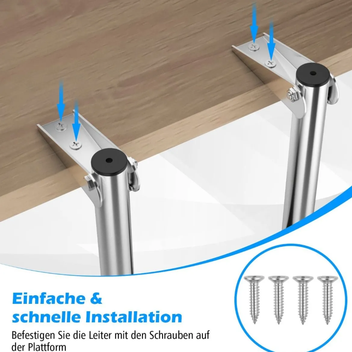 Klappbare Ausziehbare Schwimmplattform-Leiter mit Rutschfesten Stufen 40,5 x 31 cm