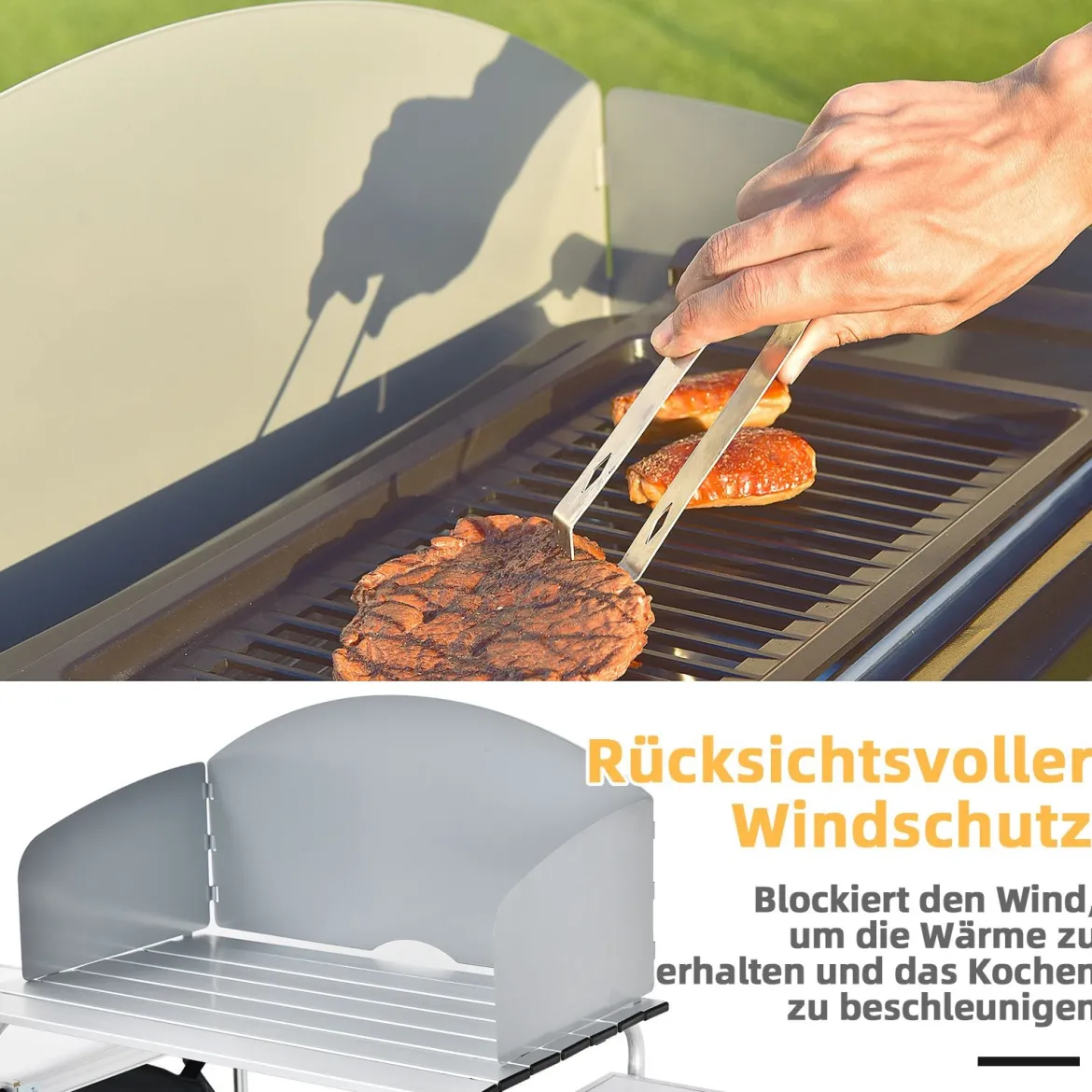 Klappbare Campingküche mit Tragetasche Alu Reiseküche Campingschrank Zeltschrank Grau