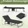 Klappbare Campingliege Feldbett mit abnehmbare gepolsterte Matratze verstellbares Campingbett Schwarz